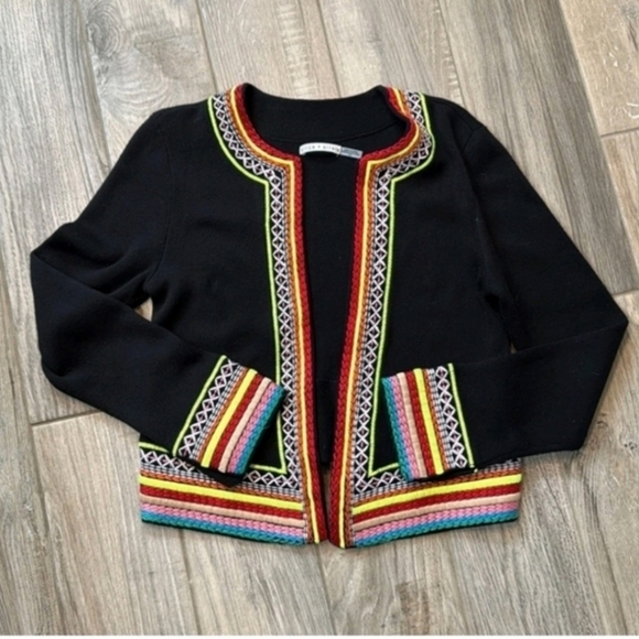 alice + oliva meemee embroidered open front jacket Size XS - Picture 7 of 12